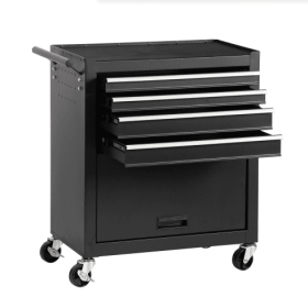 4-Drawer Rolling Tool Chest, Cabinet With 4 Wheels Tool Chest With Drawers, Suitable For Garages, Warehouses, Workshops, Repair Shops, Black