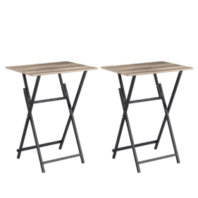 2 Pcs Folding TV Tray Table Set