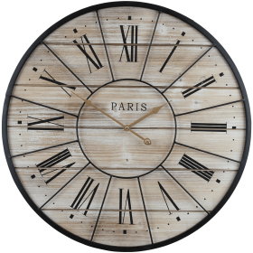 Sorbus Oversized Clock: Roman Numerals, French Paris Farmhouse Decor, 24' Round