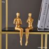 Abstract Golden Sculpture & lamp; Figurines for Interior Resin Figure Statue Modern Home Decor Desk Accessories Nordic Room Decoration