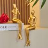 Abstract Golden Sculpture & lamp; Figurines for Interior Resin Figure Statue Modern Home Decor Desk Accessories Nordic Room Decoration