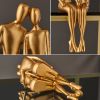 Abstract Golden Sculpture & lamp; Figurines for Interior Resin Figure Statue Modern Home Decor Desk Accessories Nordic Room Decoration